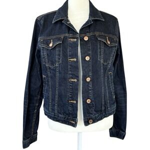 Gap 1969 Icon Flap Jean Jacket Womens‎ S Indigo Wash Classic Denim Streetwear
